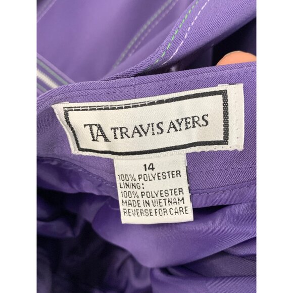 Travis Ayers Purple Two-Piece Pantsuit Size 12/14  RM10201 NWT Lined Blazer - Picture 5 of 16